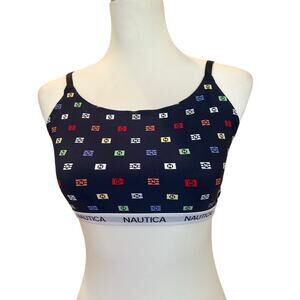 Nautica Intimates Sports Bra - Blue, White & Red - Large